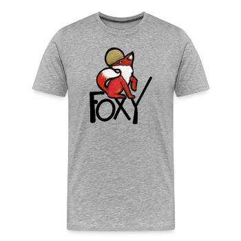 Renard Pourpre avec Auréole Or - T-shirt bio Premium Homme - gris chiné - Devant - Damien (186cm)