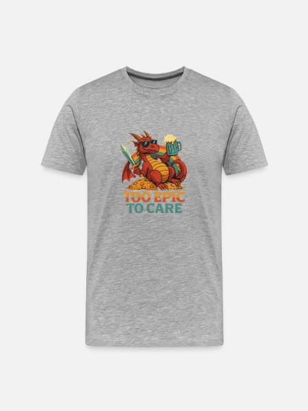 Too epic to care - Men's Premium Organic T-Shirt - heather grey