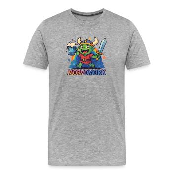 Gobelin Viking Héros amusant - T-shirt bio Premium Homme - gris chiné - Devant - Damien (186cm)