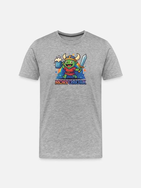 Goblin Viking Fun Hero - Men's Premium Organic T-Shirt - heather grey