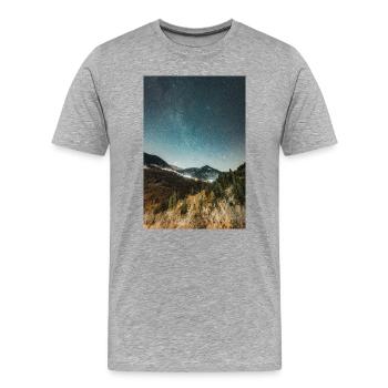 The Milky Way above Agrafa Mountains - Men's Premium Organic T-Shirt - heather grey - Front - Damien (186cm)