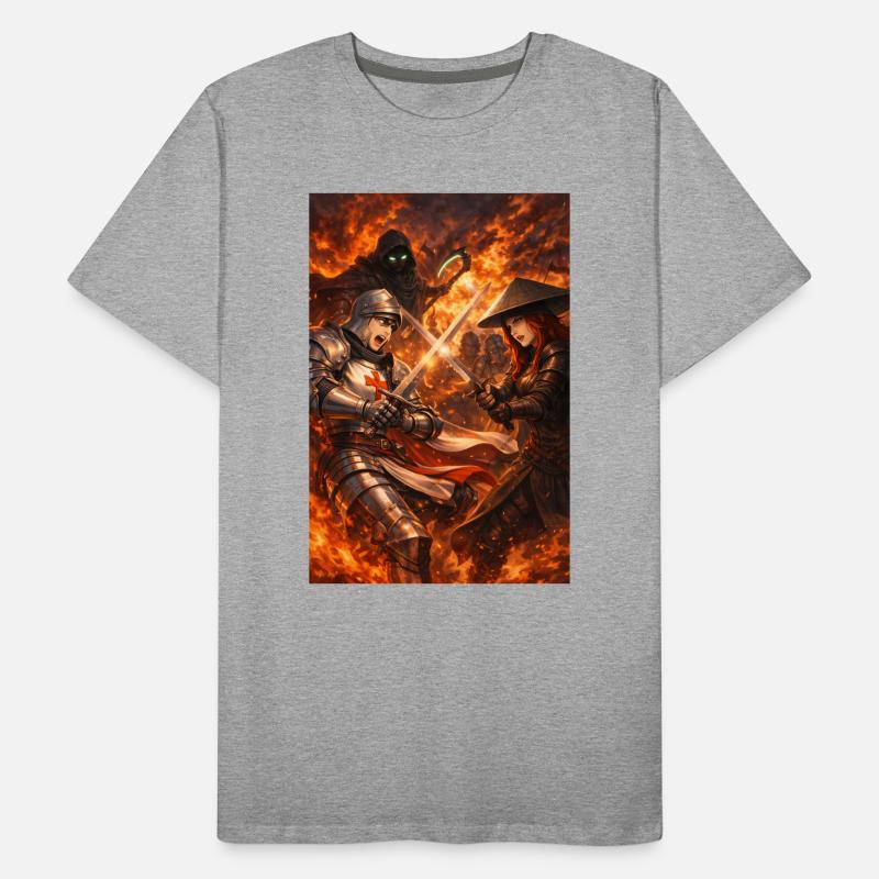 Knight duel in the firestorm Men's Premium Organic T-Shirt
