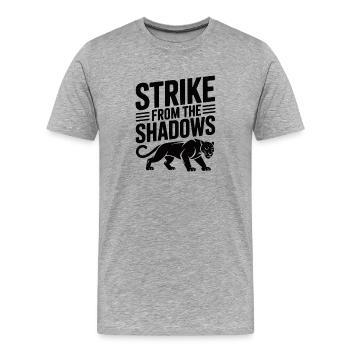 Frappe dans l’ombre - T-shirt bio Premium Homme - gris chiné - Devant - Damien (186cm)