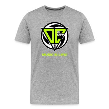 OLI CAPP - MUSIC IS LIFE LOGO - T-shirt bio Premium Homme - gris chiné - Devant - Damien (186cm)