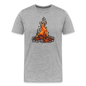 Lagerfeuer - Männer Premium Bio T-Shirt - Grau meliert - Vorne - Damien (186cm)