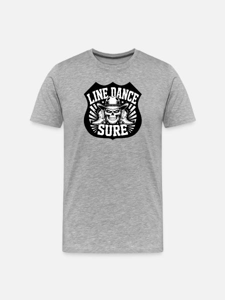 Line Dance Skull Boots Hat - Men's Premium Organic T-Shirt - heather grey