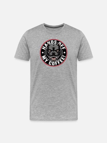 Hold My Coffee Dog Motif - Men's Premium Organic T-Shirt - heather grey