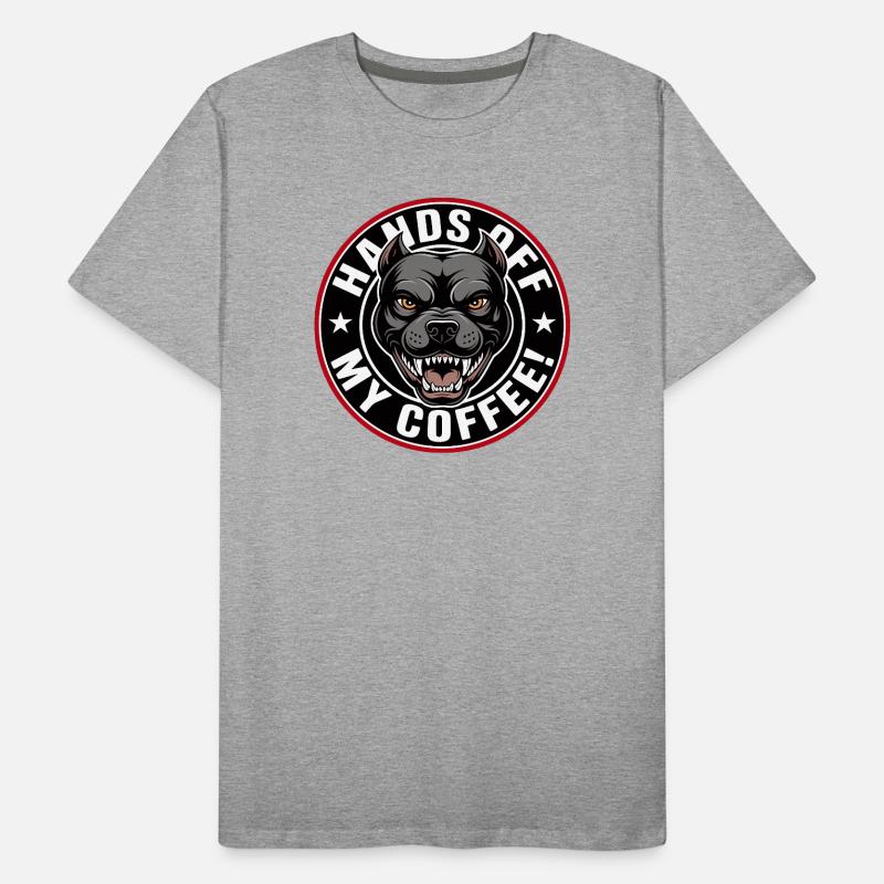 Halt mein Kaffee Hundemotiv Männer Premium Bio T-Shirt