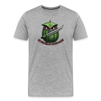 Wassermelone Ninja Klinge - Männer Premium Bio T-Shirt - Grau meliert - Vorne - Damien (186cm)
