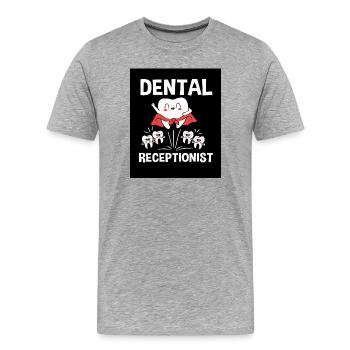 Rezeptionist Zahnarzt Zahn Dentist - Männer Premium Bio T-Shirt - Grau meliert - Vorne - Damien (186cm)