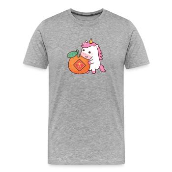 Cute Unicorn Horse With Orange Chinese New Year - Men's Premium Organic T-Shirt - heather grey - Front - Damien (186cm)