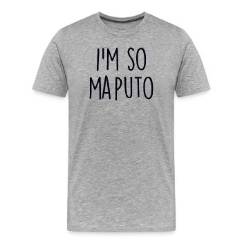 Maputo, Mozambique - Men's Premium Organic T-Shirt - heather grey - Front - Damien (186cm)