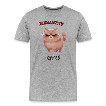 Die Null-Bock-Katze - Männer Premium Bio T-Shirt - Grau meliert - Vorne - Damien (186cm)