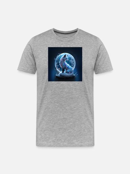 Blue Gem Lunar Fox - Men's Premium Organic T-Shirt - heather grey