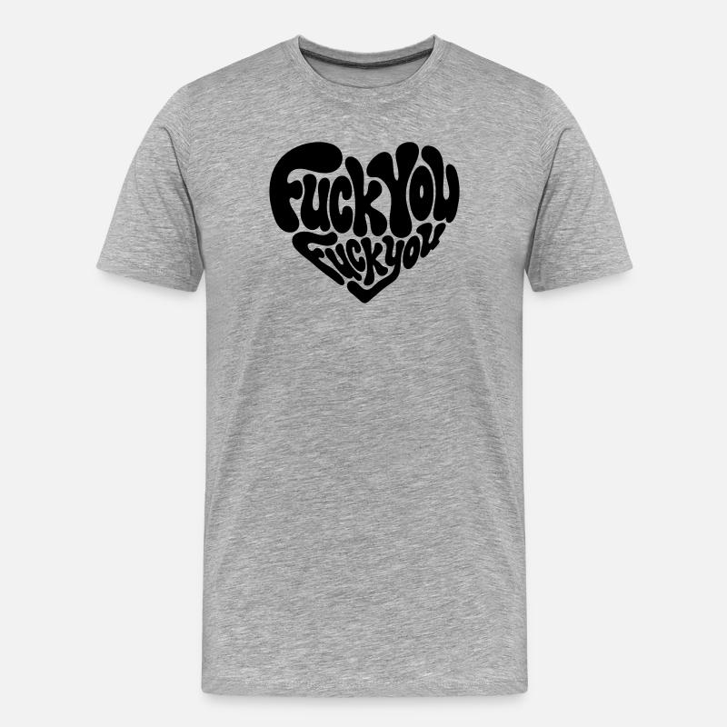 Fick dich, Herz – Sarkastisch - Männer Premium Bio T-Shirt - Grau meliert