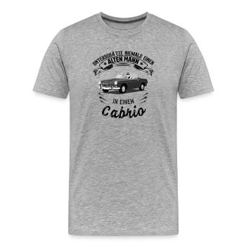 Ne sous-estimez jamais un vieil homme dans une cabriolet - T-shirt bio Premium Homme - gris chiné - Devant - Damien (186cm)