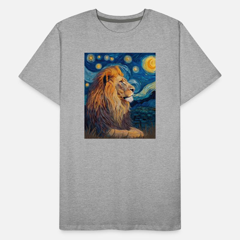 Löwe Van Gogh Männer Premium Bio T-Shirt