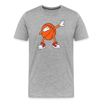 Dessin animé de basket-ball Cartoon Dab Dab Draping Drôle de Sport - T-shirt bio Premium Homme - gris chiné - Devant - Damien (186cm)