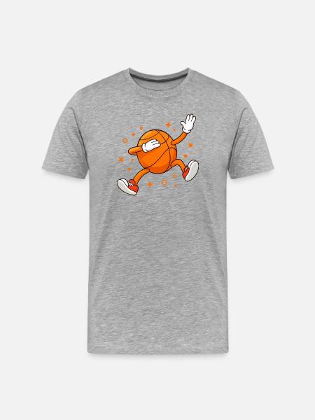 Funny Basketball Mascot Cartoon Player - Men's Premium Organic T-Shirt - heather grey