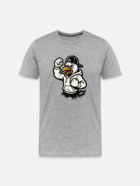 Martial Eagle Mascot - Men's Premium Organic T-Shirt - heather grey