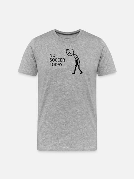 No Football Today - Funny Sad Stickman - Men's Premium Organic T-Shirt - heather grey