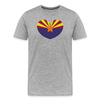 Arizona-Herzflagge - Männer Premium Bio T-Shirt - Grau meliert - Vorne - Damien (186cm)