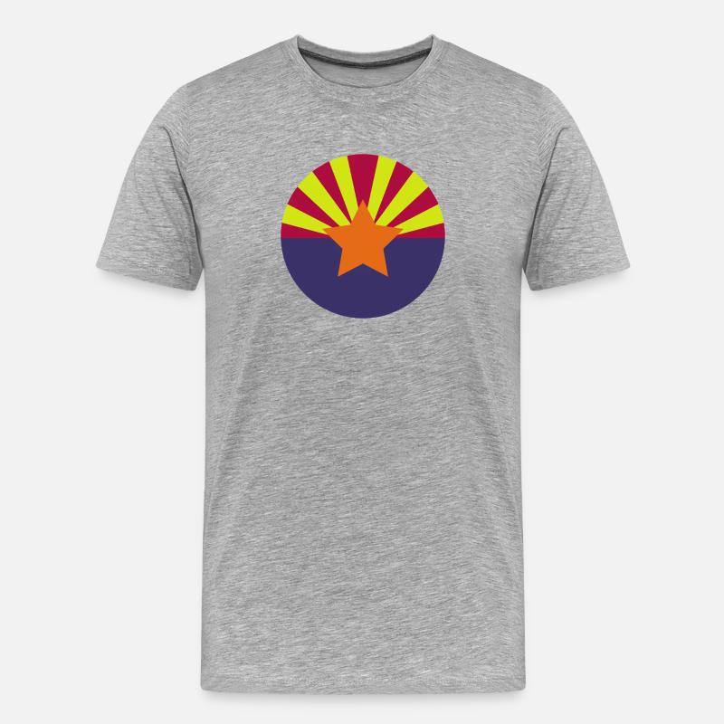 Arizona-Rundflagge - Männer Premium Bio T-Shirt - Grau meliert