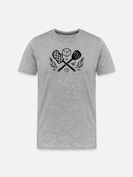 Vegan Grilling with Tofu & Herbs - Men's Premium Organic T-Shirt - heather grey