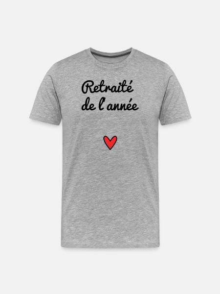 RETIREMENT. RETIREMENT. RETIRED. RETIREMENT. HEART - Men's Premium Organic T-Shirt - heather grey
