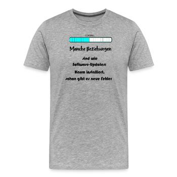 Progress Bar Blue Pattern - Men's Premium Organic T-Shirt - heather grey - Front - Damien (186cm)