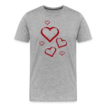 Saint-Valentin, Saint-Valentin, Saint-Valentin - T-shirt bio Premium Homme - gris chiné - Devant - Damien (186cm)