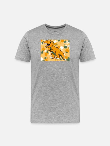 T-Rex Dino - T-shirt bio Premium Homme - gris chiné