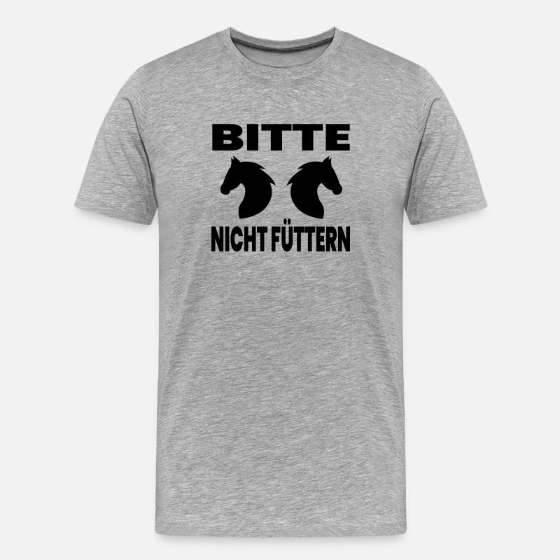 Pferde - Männer Premium Bio T-Shirt - Grau meliert