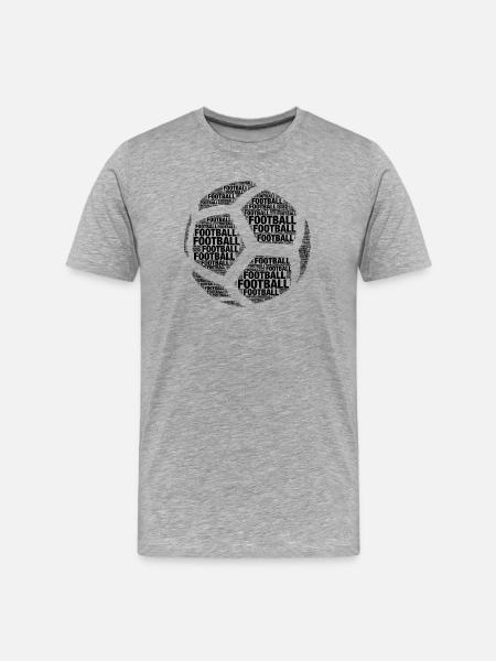 Wortdesign des Fußballballs - Männer Premium Bio T-Shirt - Grau meliert