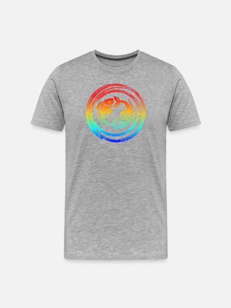 Horoskop-Fische-Horoskop-Sternzeichen - Männer Premium Bio T-Shirt - Grau meliert