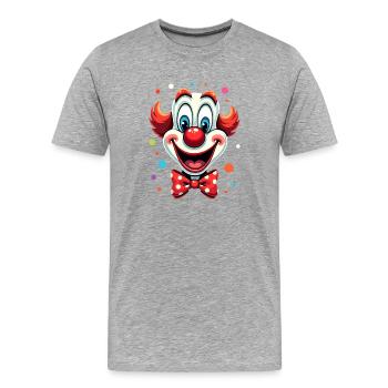 Déguisement de clown de carnaval Carnaval Carnaval - T-shirt bio Premium Homme - gris chiné - Devant - Damien (186cm)