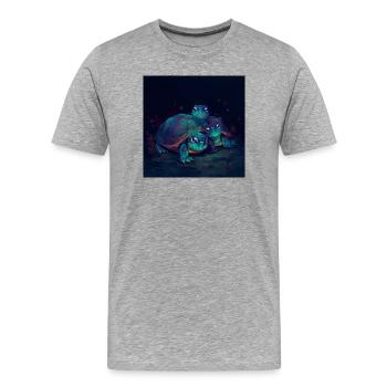 Trois tortues luminescentes - T-shirt bio Premium Homme - gris chiné - Devant - Damien (186cm)