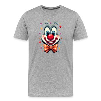Déguisement de clown de carnaval Carnaval Carnaval - T-shirt bio Premium Homme - gris chiné - Devant - Damien (186cm)