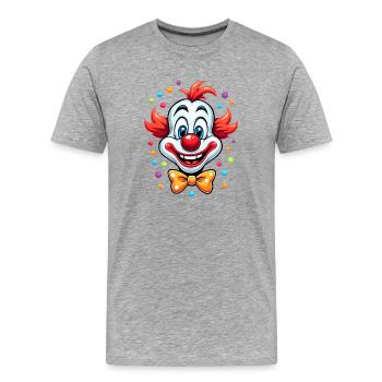 Déguisement de clown de carnaval Carnaval Carnaval - T-shirt bio Premium Homme - gris chiné - Devant - Damien (186cm)