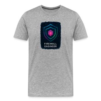 Ingénieur Firewall - Cybersecurite - T-shirt bio Premium Homme - gris chiné - Devant - Damien (186cm)