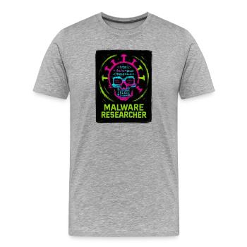 Cybersicherheit: Malware-Forscher - Männer Premium Bio T-Shirt - Grau meliert - Vorne - Damien (186cm)