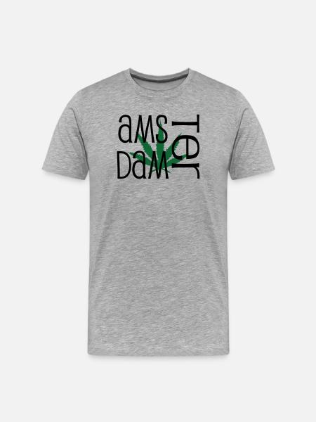 Amsterdam - Cannabis - Weed - Men's Premium Organic T-Shirt - heather grey