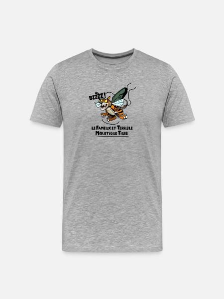 DIE BERÜHMTE TIGERMÜCKE - Männer Premium Bio T-Shirt - Grau meliert