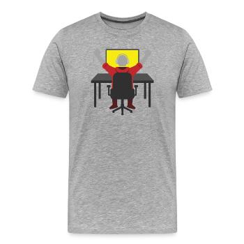 Victoire sur le système de jeu - T-shirt bio Premium Homme - gris chiné - Devant - Damien (186cm)