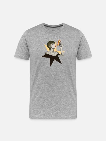 Woman fire 2 - Men's Premium Organic T-Shirt - heather grey