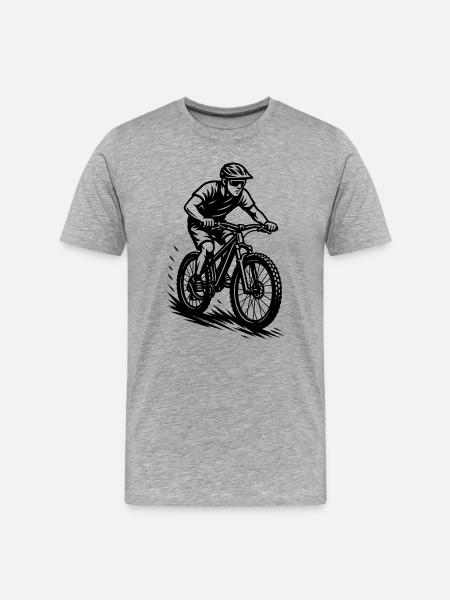 Illustrations de VTT pour votre tenue - T-shirt bio Premium Homme - gris chiné
