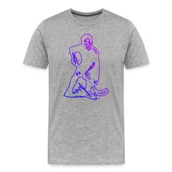 Klares Floorball Motiv für jeden Tag - Männer Premium Bio T-Shirt - Grau meliert - Vorne - Damien (186cm)