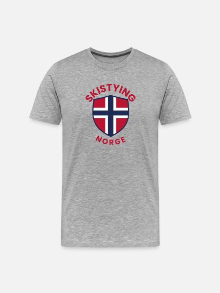 Norway's Ski Style Shield - Men's Premium Organic T-Shirt - heather grey