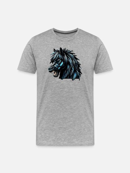 Pferd - Männer Premium Bio T-Shirt - Grau meliert