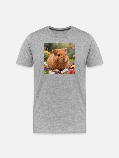 Flowery hamster dream - Men's Premium Organic T-Shirt - heather grey